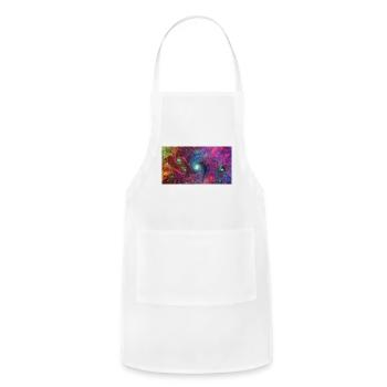 Psychedelic Fractal Aurora - Adjustable Apron - white - Front - Julia (174cm)