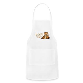 Easy Tiger | Funny Relaxed Tiger Cartoon - Adjustable Apron - white - Front - Julia (174cm)