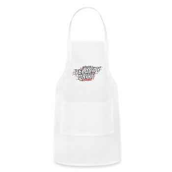 Velocity Drive: Motion Blur Typography - Adjustable Apron - white - Front - Julia (174cm)