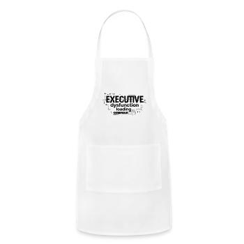 Executive Dysfunction Loading ADHD Humor Design - Adjustable Apron - white - Front - Julia (174cm)