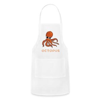 Octopus Cute - Adjustable Apron - white - Front - Julia (174cm)