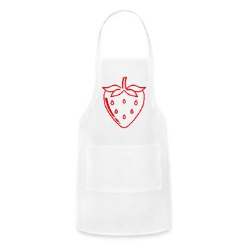 The Shape Of A Strawberry - Adjustable Apron - white - Front - Julia (174cm)