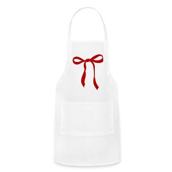Red Bow - Adjustable Apron - white - Front - Julia (174cm)