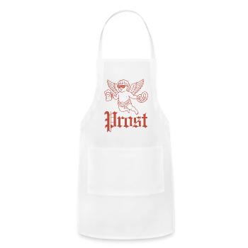 Cherub with Beer and Pretzel Design - Adjustable Apron - white - Front - Julia (174cm)