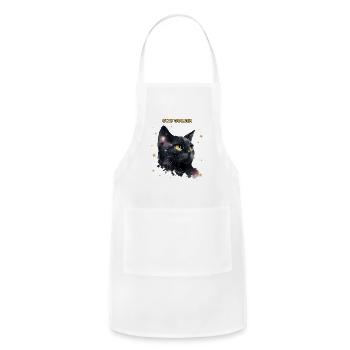 Stay Golden Galaxy Cat - Adjustable Apron - white - Front - Julia (174cm)