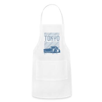 Tokyo Underground Street Racer - Adjustable Apron - white - Front - Julia (174cm)