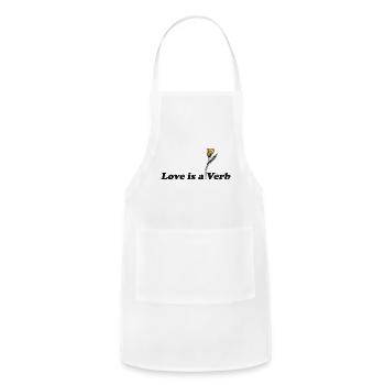 Love is a verb - Adjustable Apron - white - Front - Julia (174cm)