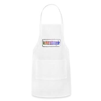 Rainbow Gradient Curve Typography - Adjustable Apron - white - Front - Julia (174cm)