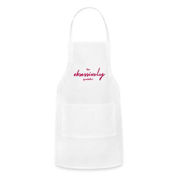 be obsessively grateful - Adjustable Apron - white - Front - Julia (174cm)