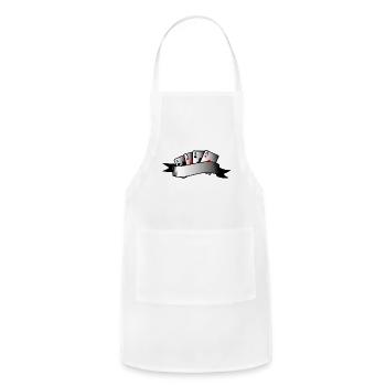 Four Aces with Silver Ribbon - Adjustable Apron - white - Front - Julia (174cm)