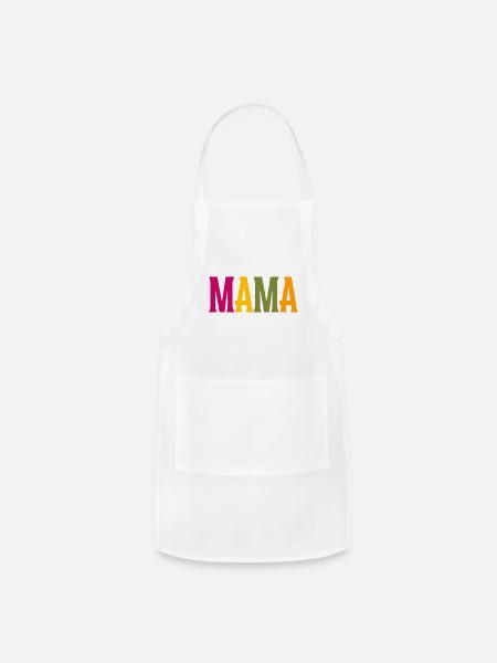 Colorful MAMA - Adjustable Apron - white