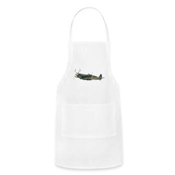 Spitfire in Flight Vintage Warplane - Adjustable Apron - white - Front - Julia (174cm)