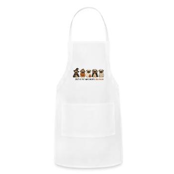 Halloween Pug Crew - Adjustable Apron - white - Front - Julia (174cm)
