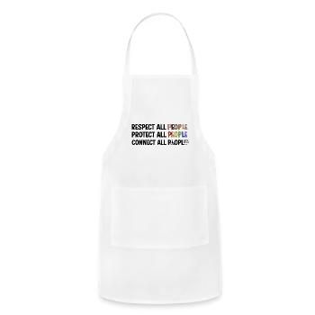 Respect Protect Connect All People - Adjustable Apron - white - Front - Julia (174cm)