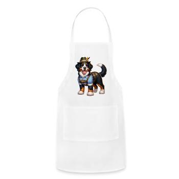 Bernese mountain dog dog Bavaria - Adjustable Apron - white - Front - Julia (174cm)