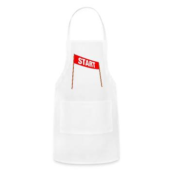 This red banner with bold white “START” is perfect - Adjustable Apron - white - Front - Julia (174cm)