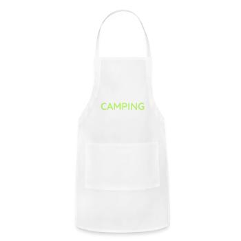 Vibrant Camping Weekend T-Shirt Design - Adjustable Apron - white - Front - Julia (174cm)