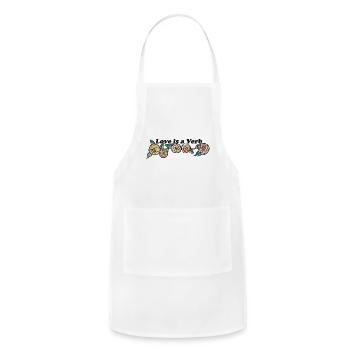 Love is a Verb: Stained Glass Berries - Adjustable Apron - white - Front - Julia (174cm)
