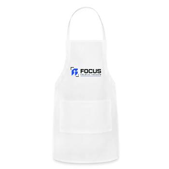 Focus Creates Freedom – Motivational Logo - Adjustable Apron - white - Front - Julia (174cm)