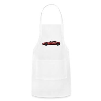 Crimson Velocity Red Sports Car - Adjustable Apron - white - Front - Julia (174cm)