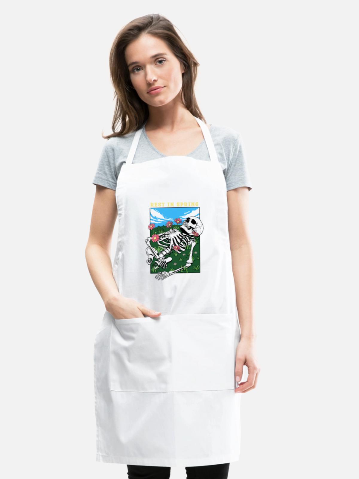 Rest in Spring - Adjustable Apron - white - Front - Julia (174cm)