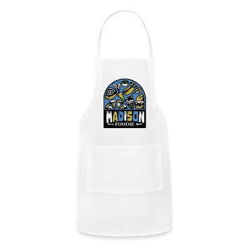 Madison Foodie Tall Logo - Adjustable Apron - white - Front - Julia (174cm)