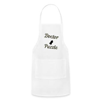 doctor pazzle, breuh perfect gift for your doctor - Adjustable Apron - white - Front - Julia (174cm)