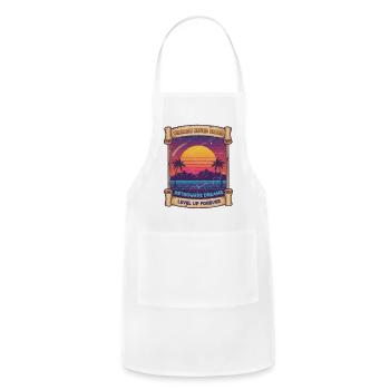 Retrowave Dreams Vintage Scroll Poster - Synthwave - Adjustable Apron - white - Front - Julia (174cm)