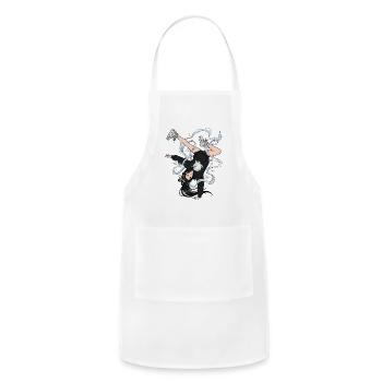 Breakdancing Moon Goddess Chang'e Mid Autumn - Adjustable Apron - white - Front - Julia (174cm)