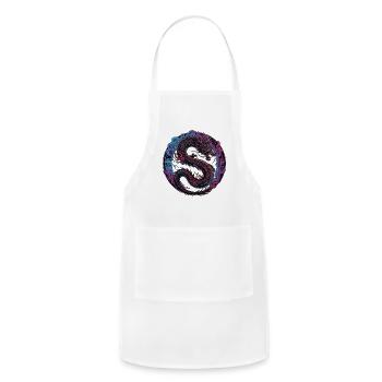 Cyberpunk Ryū: Neon Void Dragon - Adjustable Apron - white - Front - Julia (174cm)