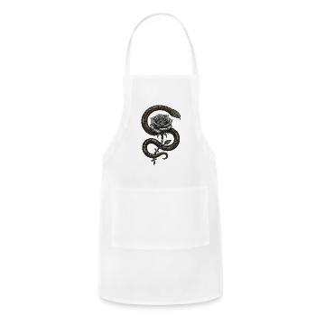 Mechanical Serpent & Metal Rose Streetwear Graphic - Adjustable Apron - white - Front - Julia (174cm)