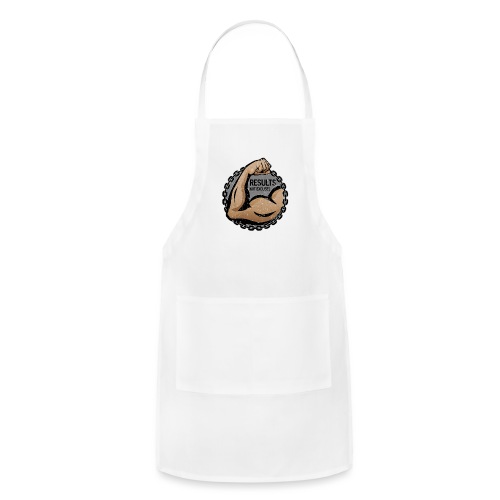 “Results, Not Excuses” fitness logo - Adjustable Apron