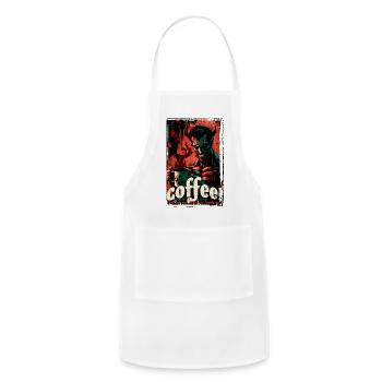 Coffee! Puedes Dormir Cuando Estás Muerto! - Adjustable Apron - white - Front - Julia (174cm)