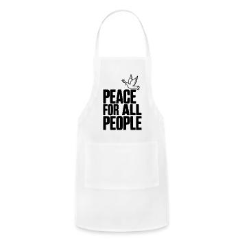 Peace For All People - Adjustable Apron - white - Front - Julia (174cm)