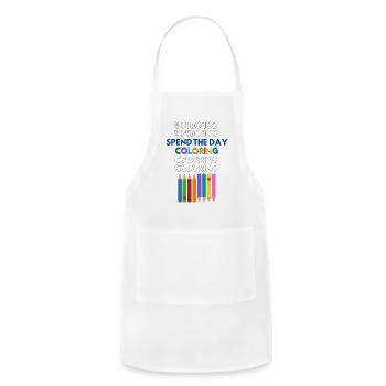 Spend The Day Coloring Colorist - Adjustable Apron - white - Front - Julia (174cm)
