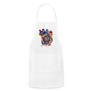 Swirling Vortex of Colors - Adjustable Apron - white - Front - Julia (174cm)