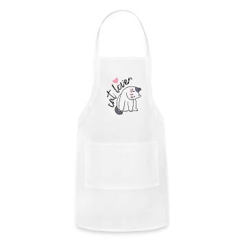 Cat Lover - Adjustable Apron - white - Front - Julia (174cm)