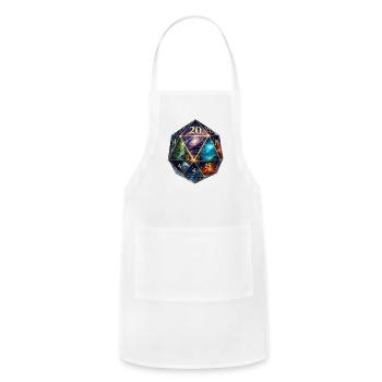 Cosmic Galaxy D20 Dice Art - Adjustable Apron - white - Front - Julia (174cm)