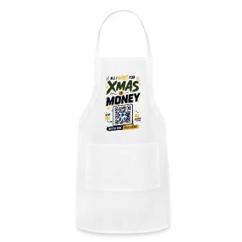 All I Wait for Xmas is Money Tshirt - Adjustable Apron - white - Front - Julia (174cm)