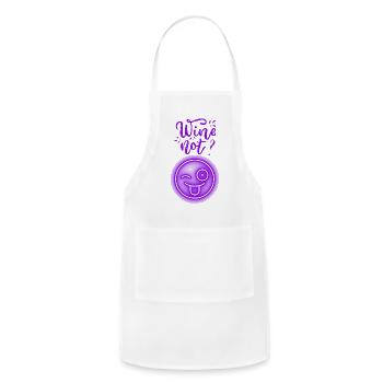 Wine Not Purple Neon Glow Graphic Tee - Adjustable Apron - white - Front - Julia (174cm)