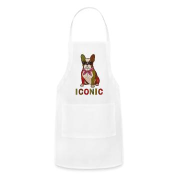 Iconic French Bulldog Sunglasses Patchwork - Adjustable Apron - white - Front - Julia (174cm)