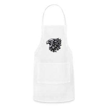 Eagle head in black and white - Adjustable Apron - white - Front - Julia (174cm)