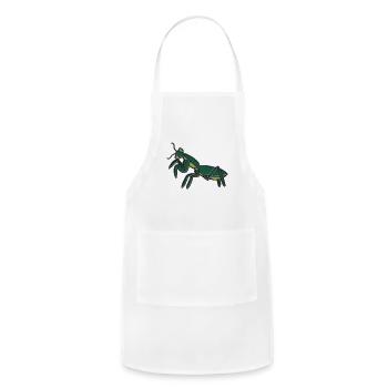 Praying mantis stained glass - Adjustable Apron - white - Front - Julia (174cm)