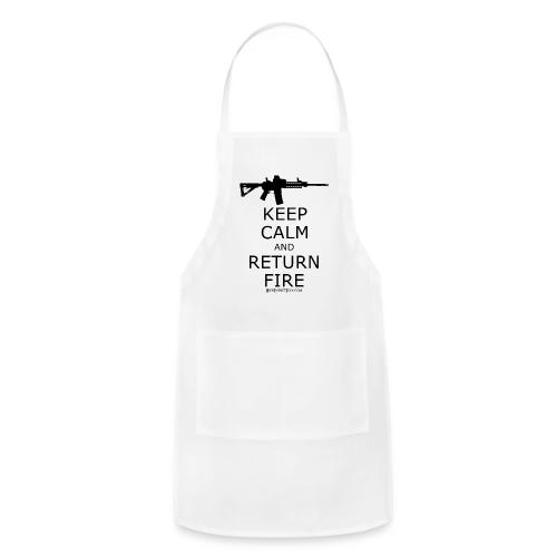 KEEP CALM RETURN FIRE BLACK - Adjustable Apron