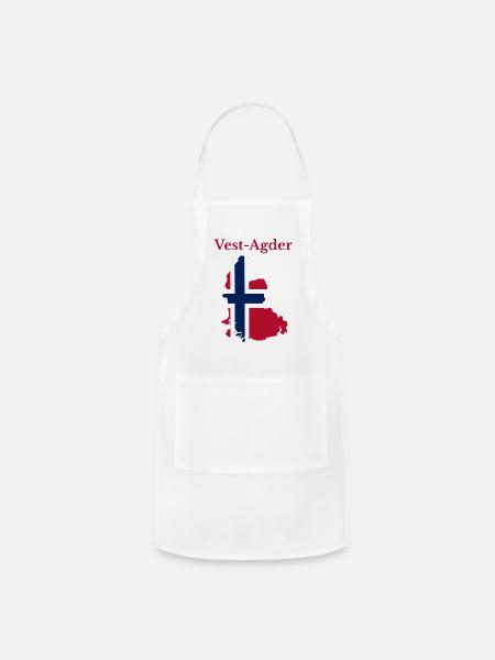 Vest Agder County Norway - Adjustable Apron - white