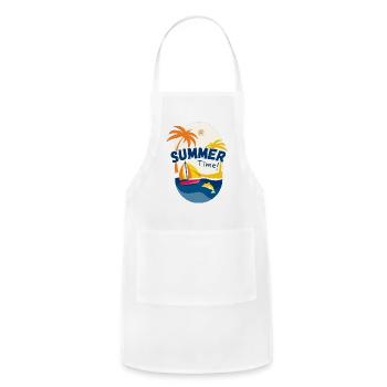 "Summer Vibes Only Shirt" - Adjustable Apron - white - Front - Julia (174cm)