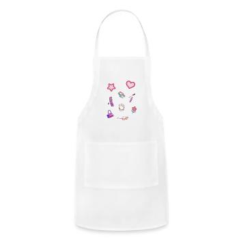 girly in pink - Adjustable Apron - white - Front - Julia (174cm)