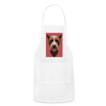 Terrier Portrait on Rust Gradient - Adjustable Apron - white - Front - Julia (174cm)