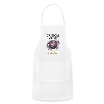 Critical Value Pi D20 Die Math Gamer Tabletop RPG - Adjustable Apron - white - Front - Julia (174cm)