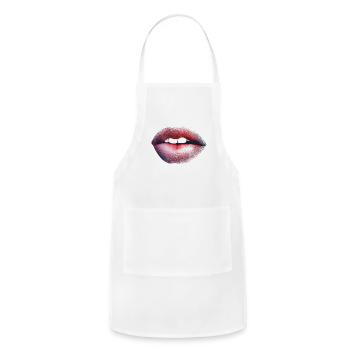 Woman Lips Kiss - Adjustable Apron - white - Front - Julia (174cm)